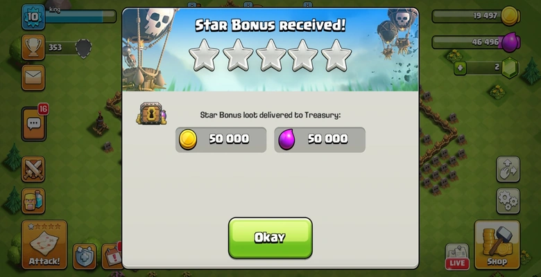 star bonus received